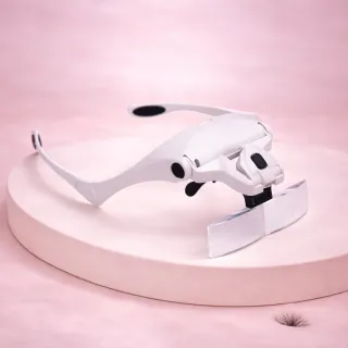Lupa de Cabeça Profissional com LED e 5 Lentes para Extensão de Pestanas