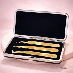 Professional Magnetic Case with 3 Lash Extension Tweezers